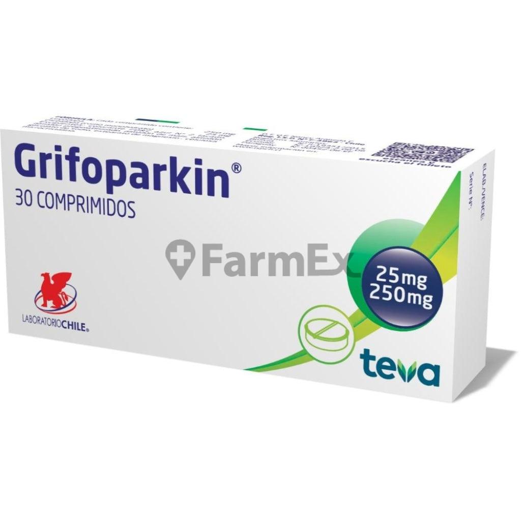 Grifoparkin 250 mg/25 mg. x 30 Comprimidos LABORATORIO CHILE
